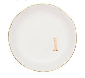 lot 62795 image: Ceramic Jewelry Tray, Decorative Trinket Dish for Rings Earrings Necklaces Bracelet Watch Keys, Birthday Mothers Day Christmas Gift for Women, 4.75, White Surface (L) - Retail $16