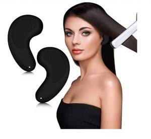 lot 62805 image: Ear Covers for Hair Dye Dryer Curling Flat Iron, Heat Protection Reusable Silicone Ear Protectors for Salon Home, Black - Retail $13