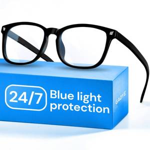lot 62806 image: Black Blue Light Glasses for Computer & Gaming - Anti UV Ray Lenses, Scratch-Resistant & Comfort Fit - Retail $8