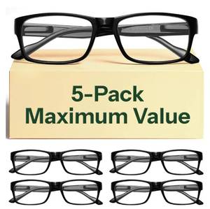 lot 62817 image: 1.0 Professional Reading Glasses for Men for All Day - Computer Readers with Blue Light Protection - Value Pack - Retail $29