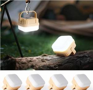 lot 62825 image: 4 Packs Rechargeable Camping Lights LED Camping Lantern, 300LM, 3 Light Modes, Portable IP53 Waterproof Tent Lights for Camp, Outdoor, Hiking, Fishing, Emergency Outage - Retail $14
