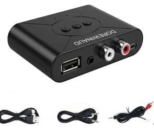 lot 62826 image: Bluetooth 5.3 Audio Receiver, Wireless Audio Receiver RCA Adapter for Stereo, USB Flash DriveNFC One Key ConnectCar SpeakersWireless Headphones Receiving Mode for  - Retail $12