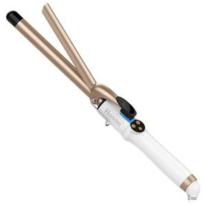 lot 62827 image: 34 Inch Curling Iron Professional, Ceramic Tourmaline Curl Wand Barrel, Hair Curler Iron for Short Hair, Glove Include, Glove Include, Gold - Retail $27