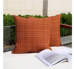 lot 62831 image: Kevin Textile Fall Pack of 2 Decorative Outdoor Waterproof Throw Pillow Covers Stripe Square Pillowcases Modern Cushion Cases for Patio Couch Bench 18 x 18 Inch Burnt Orange - Retail $15