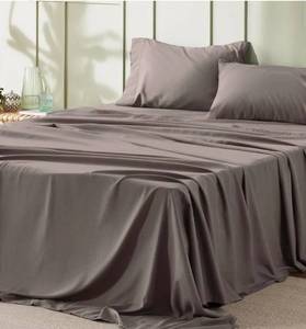 lot 62838 image: Bedsure King Size Sheets Set - 4 Pieces Soft King Sheets - Breathable & Cooling - Hotel Luxury - Easy Care Polyester Microfiber Bedding for Women, Men, Taupe - Retail $36