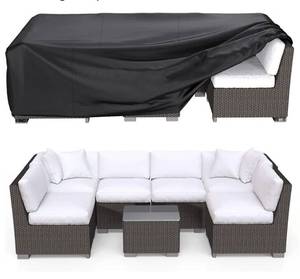 lot 62839 image: Patio Furniture Covers Waterproof, 90L62W8H Rectangular Outdoor Furniture Set Covers, Durable Heavy Duty Oxford Patio Furniture Set Covers for Outdoor Table Chair, black - Retail $30