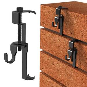 lot 62874 image: Stainless Steel Brick Wall Clips, Brick Hooks Clamp Outdoor Heavy Duty 1-34 to 2-12 Brick Hook Brick Hangers No Drill, 6 Packs - Retail $14