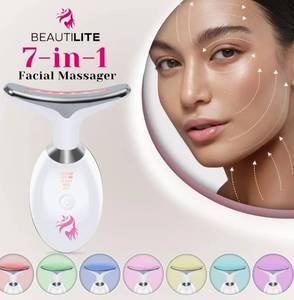 lot 62894 image: Red Light Therapy for Face, Facial Massager, Skin Tightening & Anti-Aging Face Lift Device, True Beauty Glow Facial Massager, 7-in-1 LED Facial Sculptor - Retail $30