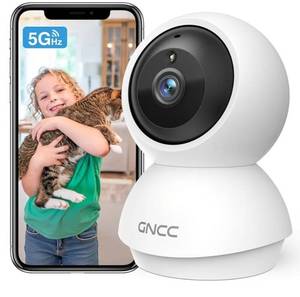 lot 62906 image: GNCC 2K WiFi Cameras for Home Security, Security Camera Indoor, BabyPet Camera with Phone App, 2.45GHz, Motion Detector, Night Vision, 2-Way Audio, SDCloud Storage, Works with Alexa & Google Home - Retail $20