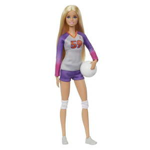 lot 62912 image: Barbie Doll & Accessories  Made to Move Career Volleyball Player Doll with Uniform and Ball  11 in - Retail $30