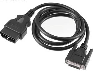 lot 62920 image: X-AUTOHAUX OBDII OBD2 Main Cable Diagnostic Tool Adapter Connector Cable for Launch X431 CRP129 CRP123 Creader VII and VIII,Male to 2 Rows 15 Pin Female - Retail $11
