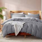 Twin Duvet Cover Set - Grey 2 Piece 68x90 Duvet Cover & 1 Pillow Sham, Ultra Soft, All Season - Retail: $42