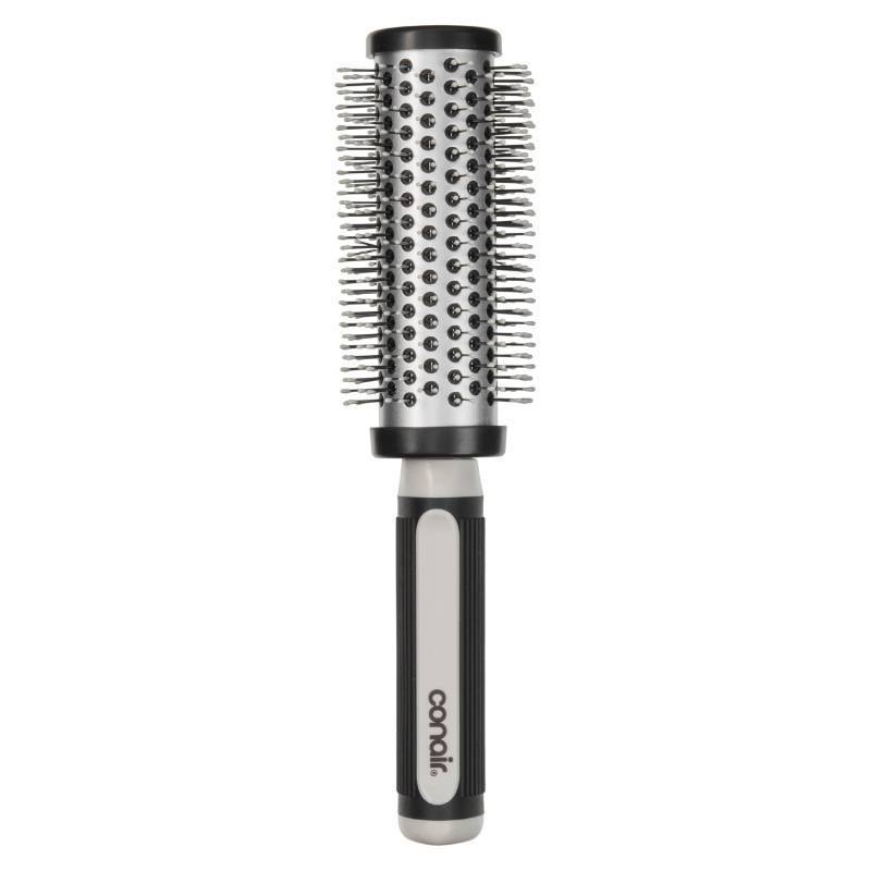 lot 36595 image: Conair Grip & Style Round Brush, Nylon Bristle Hair Brush for Blowout Styling, For Medium to Long Lengths, Ideal for Curly Hair, Color May Vary - Retail $3