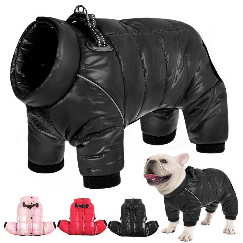 lot 56114 image: Dog Coat, Waterproof Dogs Jacket for Winter, Warm Fullbody Small Dog Snowsuit, Winter Coat for Small Dogs, Zip Up Pet Puffer Jacket Fleece Vest, Outdoor Reflective Pet Snow Jackets - Retail $49