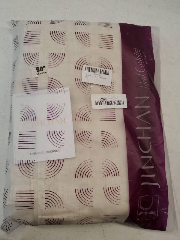 lot 36381 image: Extra Wide Sliding Door Curtain 84 Inch Length Natural Linen Curtains Semi Sheer Drapes for Patio Door Living Room Bedroom Home Office Light Filtering Beige Drapes 100 Inches Wide 1 Panel - Retail $40
