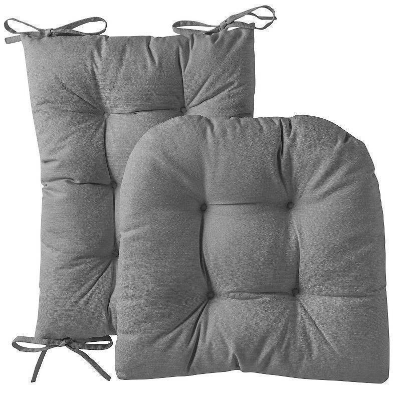 lot 36415 image: Sweet Home Collection 2 Piece Tufted Non Slip Rocking Chair Cushion Set Gray - Retail $70