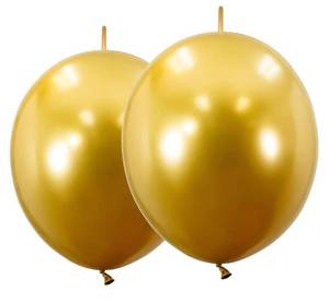 lot 72500 image: Link Balloons 12 Inch - 100 Pcs Quick Link Balloon Latex Linking Balloons Connected Linkable Balloon Birthday Wedding Party Decorations(Gold) - Retail $15
