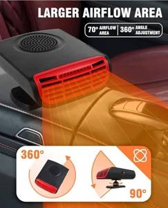 lot 72503 image: Car Heater - Portable Car Heaters for Vehicle, 12V Car Heater That Plugs Into Cigarette Lighter, 2 in 1 Heating & Cooling Fast Windshield Defrost Defogger - Retail $20