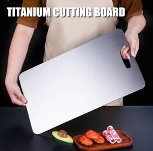lot 72506 image: Titanium Cutting Board - 2026 New Upgrade 100% Pure Titanium Cutting Boards for Kitchen Double Sided Non Toxic Titanware Cutting Board,Hygiene Durable Dishwasher Safe Chopping Board (12L x 9W) - Retail $33