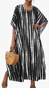 lot 72508 image: Kaftan Dresses for Women Plus Size V Neck Caftan Long Batwing Sleeve Swimsuit Cover Up Beach Swimwear 2026 - Retail $15