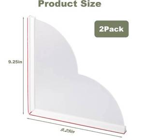 lot 72510 image: 2 Pack Waterproof Shower Splash Guard for Bathtub to Keep Water in Shower, Self-Adhesive Splash Guard for Walk in Showers, Showers Corner Protectors Guards for Bath Tub - Retail $10