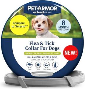 lot 72527 image: PetArmor Extend Dog Flea and Tick Treatment & Prevention Collar for Small Dogs up to 18 lbs., 8 Months of Protection, Odorless & Non-Greasy, Waterproof, Kills Fleas, Ticks, and Larvae, 1 Count2K bought in past month - Retail $45