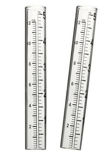 lot 72542 image: 5 Capacity Rain Gauge Glass Replacement Tube for Yard Garden Outdoor (Set of 2) - Retail $7