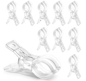 lot 72549 image: Spring Clamps, 3.5 Inch Clear Plastic Clips for Balloon Arch Backdrop Craft Decoration Projects, Invisible Design, 10 Pcs - Retail $10