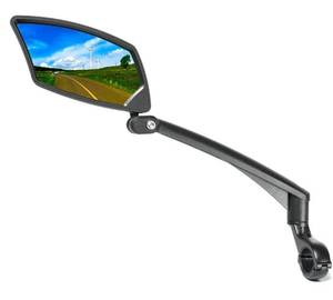 lot 72554 image: Handlebar Bike Mirror, Scratch Resistant Glass Lens, Adjustable and Rotatable Safe Rearview Bicycle Mirror - Retail $22