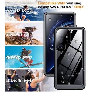 lot 72555 image: Designed for Samsung Galaxy S25 Ultra Case Waterproof, Built-in Lens & Screen Protector Military Grade Shockproof Drop-proof IP68 Underwater Full Body Phone Case for Galaxy S25 Ultra 6.9-Black - Retail $25