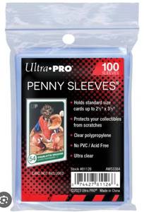 lot 72567 image: Ultra Pro Penny Sleeves 100 Sleeves - Retail $5