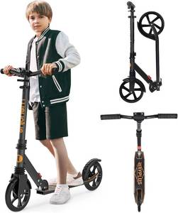 lot 142157 image: WAYPLUS KS1 Kick Scooter for Ages 6,Kid, Teens & Adults. Max Load 240 LBS. Foldable, Lightweight, 8IN Big Wheels for Kids, Teen and Adults, 4 Adjustable Levels. Bearing ABEC9 FED Fitness