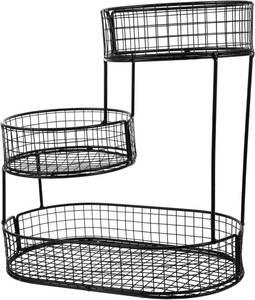 lot 242089 image: Cabilock Iron Fruit Vegetable Storage Kitchen Serving Basket Bread Tray Basket Fruit Holder Snack Storage Space-Saving Rack