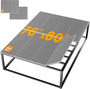 lot 342079 image: Retails for $120 Bunkie Board King 10mm (76 x 80)   Grey Under Mattress Support, Anti-Sag & Noise-Free, Breathable Low Profile Bed Board for Metal Frame, Platform & Slatted Beds