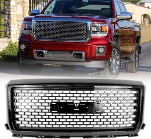 lot 442028 image: Retails for $168 Gloss Black Grille For GMC Sierra 1500 Front Bumper Denali Style Grill 2014 2015
