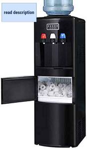 lot 342086 image: Retails for $799 Ice Machine - 2 in 1 Water Dispenser with Built-in ice Cream Machine, Detached, hot, with Parental Control, for 15 kg per 24 Hours, Black