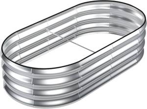 lot 152058 image: SnugNiture Galvanized Raised Garden Bed, 4x2x1ft Oval Metal Planter Box for Planting Outdoor Plants Vegetables