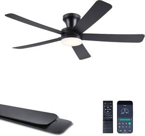 lot 152065 image: Ayaoty 36 Ceiling Fans with Lights and Remote - White Flush Mount Ceiling Fan Light with ABS Blades and 3CCT Dimmable, Reversible, Low Profile Fan Light for Indoor Modern Bedroom, Kitchen
