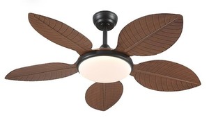 lot 152077 image: 48 Inch Tropical Ceiling Fans with Lights, Palm Leaf Outdoor Ceiling Fan with Light for Patios Porch Bedroom Living Room