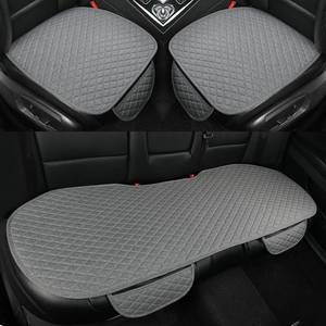 lot 152087 image: West Llama Linen Car Seat Covers,Bottom Seat Covers for Cars Include 1 Pair Front Driver Seat Pad Mat and 1 Rear Bench Cover Universal Fits 90% Vehicles,SUVs,Cars,Sedans(3Piece-Gray)