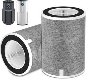 lot 251533 image: 2 Pack  HP201 HP302 Replacement Filter Compatible with Shark HP201 HP202 HP232 HP301 HP302 HC502 AP1000 Air Purifier MAX, H13 True HEPA Cleans up to 98.97% Part# HE2FKBAS, HE2FKBASMB