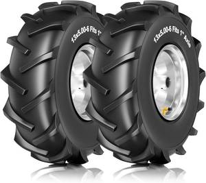 lot 251544 image: 13x5.00-6 Rear Tine Tiller Tire and Wheel, 1 Axle Bore, 500Lbs Load, Easy to Install, 4 Ply Durable Pneumatic Replacement Rototiller Assembly for Garden Tiller & Farm Equipment, 2Pack Silver