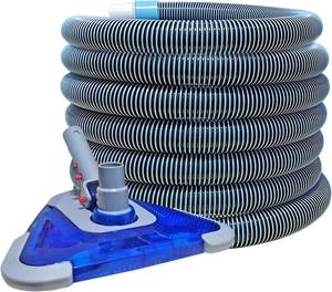 lot 251552 image: POOLWHALE Professional 1-12-Inch x 24-Feet Swimming Pool Vacuum Hoses with Swivel Cuff and Triangular Weighted Flex Vacuum Head,Perfect for Above Ground and Inground Pools