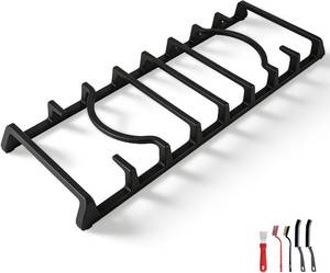 lot 251555 image: Center Burner Grate Cast Iron Grate Heavy Duty & Stable Support Compatible with Samsung Gas Range NX58H5600SS NX58H9500WS NX58R5601SS Replace# DG94-00938A DG94-00469A DG94-00469B