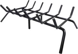 lot 251563 image: Fireplace Grate,Fireplace Log Holder,27 inch Heavy Duty Solid Cast Iron FIrewood Log Burning Rack for Inside the Fireplace Accessories Outood Fire Pit Kindling Fireplace Tools
