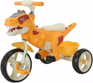 lot 251568 image: Retails for $140 Dinosaur Kids Tricycle for Rider- Toddlers Kid Trike Bike Big Wheel with Music, Storage Basket,IndoorOutdoor Preschool Daycare Kids Bike,Best Gift for 3-7 Year Old Girls & Boys (Orange)