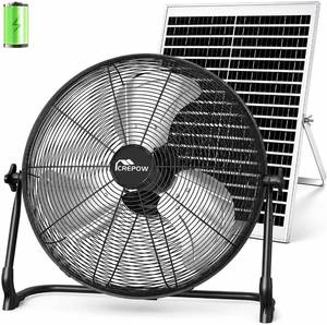 lot 351682 image: Retails for $110 16 Solar Powered Floor Fan Rechargeable, Battery Operated Floor Fans Outdoor with USB&Type C Output, 4-25H Runtime, Cordless,Quiet, for Outside Camping Greenhouse Shed Home Garage
