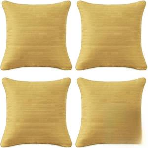 lot 351687 image: Unimatta Decorative Outdoor Water Repellent Throw Pillows with Inserts, Set of 4, 18 x18 Pillows for Patio, Backyard, Bed, Couch, and Patio Furniture, Yellow Brown