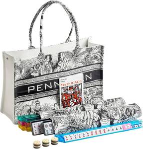 lot 351706 image: Premium American Mahjong Set, 166 Scratch-Resistant Melamine Tiles with 4 All-in-One Racks & Pushers, Thick Numbered Scoring Chips, Jungle Canvas Tote Bag for Easy Storage, Travel & Gifting (Beginner)