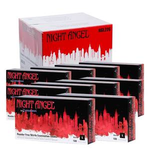 lot 351721 image: Adenna Night Angel Disposable Nitrile Gloves   4 Mil, Powder Free Rubber Glove for Tattoo & Medical Use, Latex-Free, Tactile Sensitivity with Textured Grip, Case of 800, Large, Black